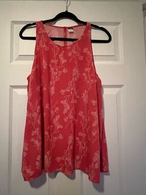 Lavon  Coral Pink Floral Sleeveless Camisole XL